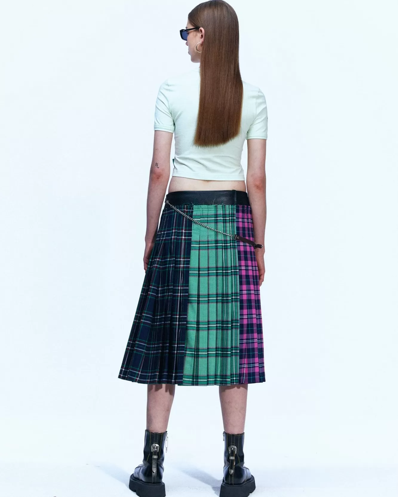 Women Andersson Bell Taga Check Pleats Skirt Apa601W(Multi)