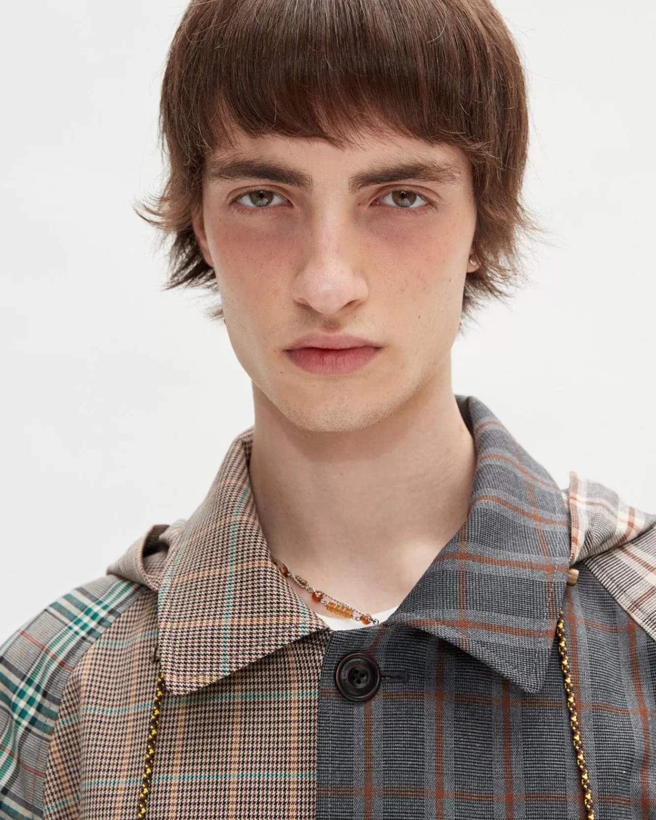 Men Andersson Bell Unisex Checked Raglan Coat Awa413U(Multi Color)