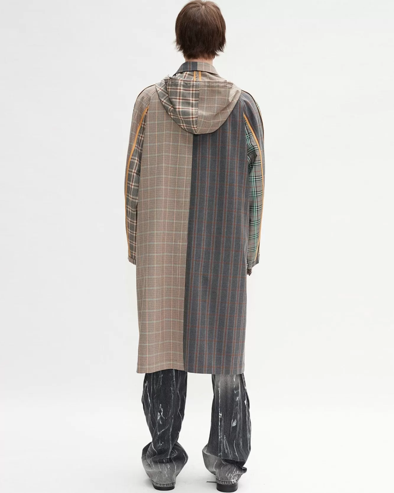 Men Andersson Bell Unisex Checked Raglan Coat Awa413U(Multi Color)