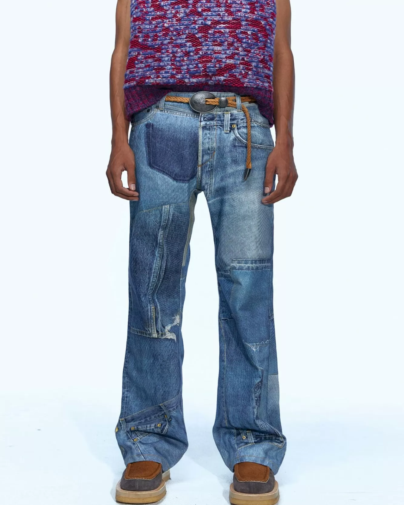 Men Andersson Bell Vintage Rework Printed Jeans Apa561M(Blue)